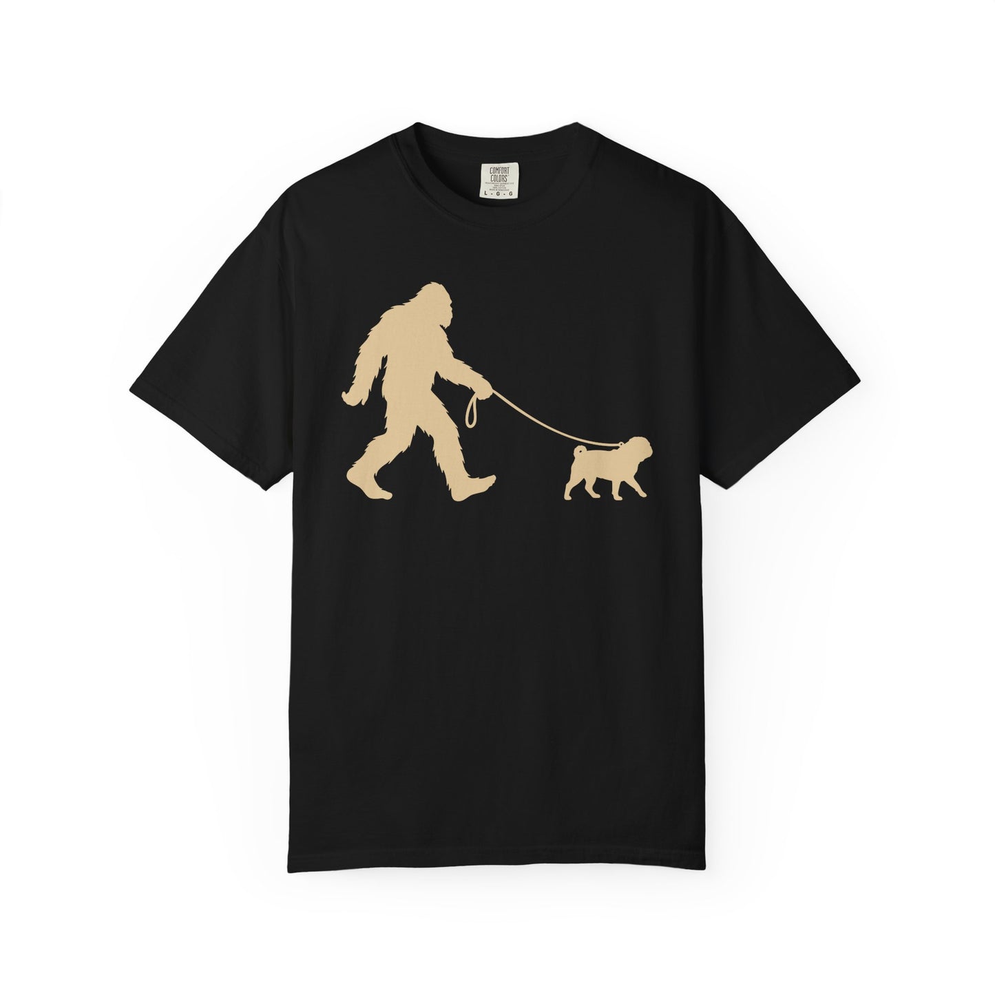 Bigfoot's Pug T-Shirt in Black from When Dogs Fly