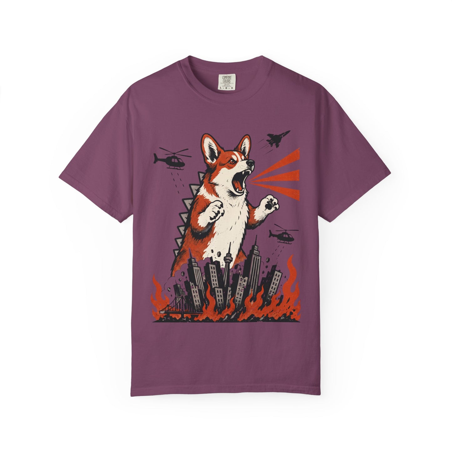 Unleashed Corgi T-Shirt in Berry from When Dogs Fly