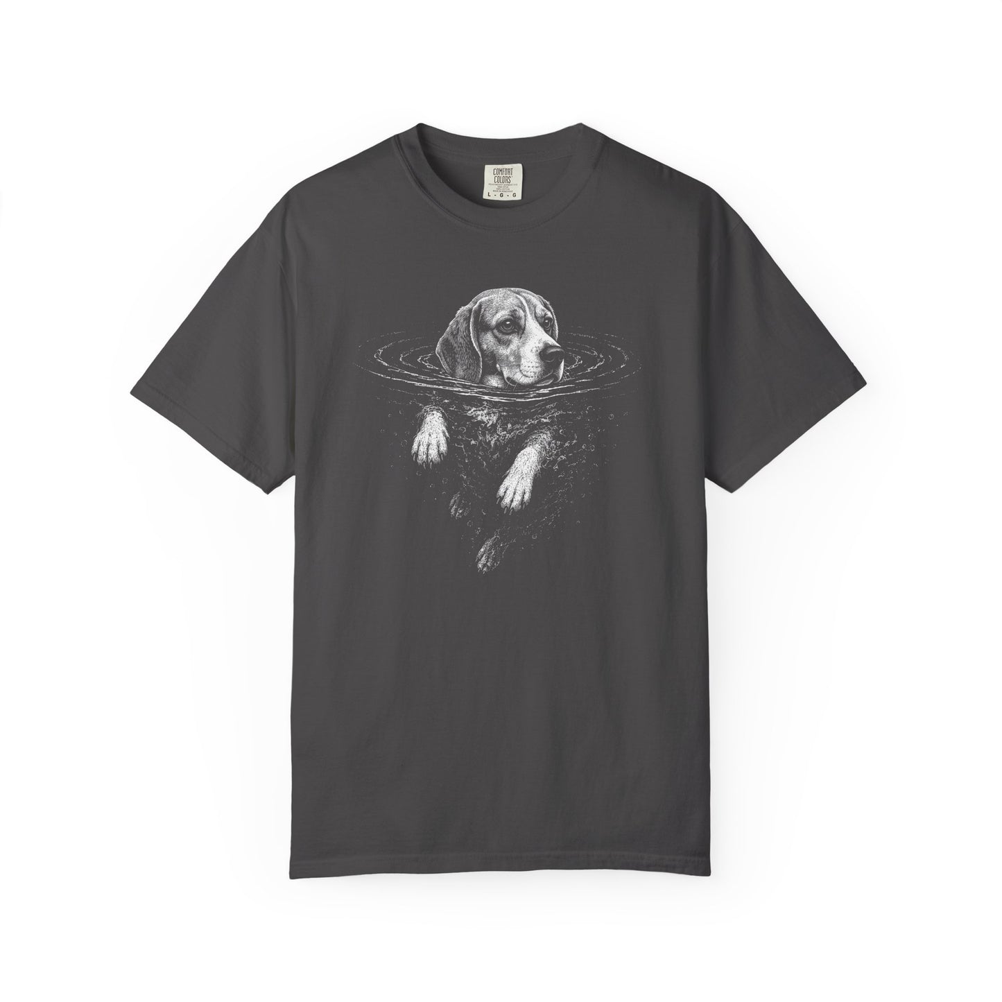 Beagle Dog Paddle T-Shirt in Graphite from When Dogs Fly