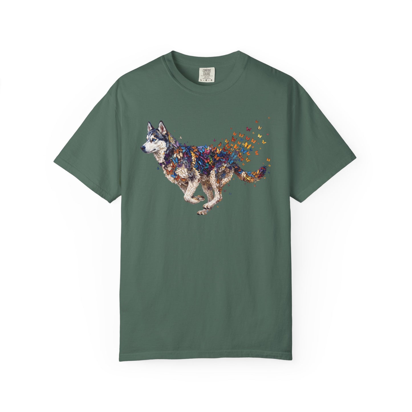 Wild & Free Siberian Husky T-Shirt in Blue Spruce from When Dogs Fly