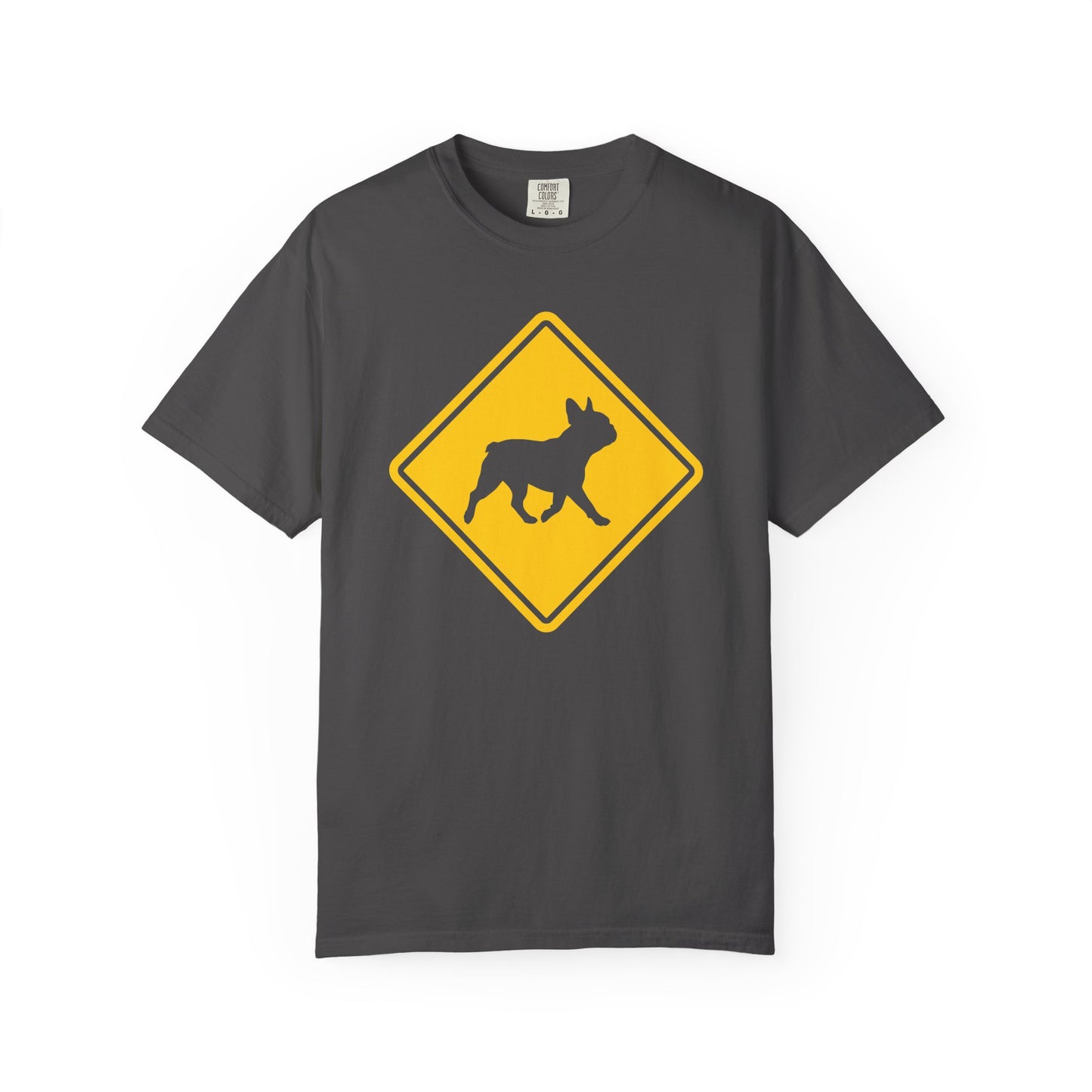 French Bulldog Dog Crossing T-Shirt in Graphite from When Dogs Fly