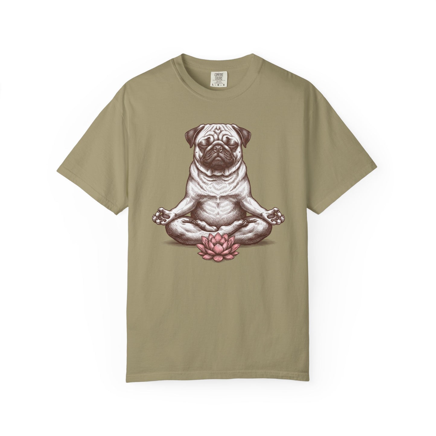 Pug State of Mind T-Shirt in Khaki from When Dogs Fly