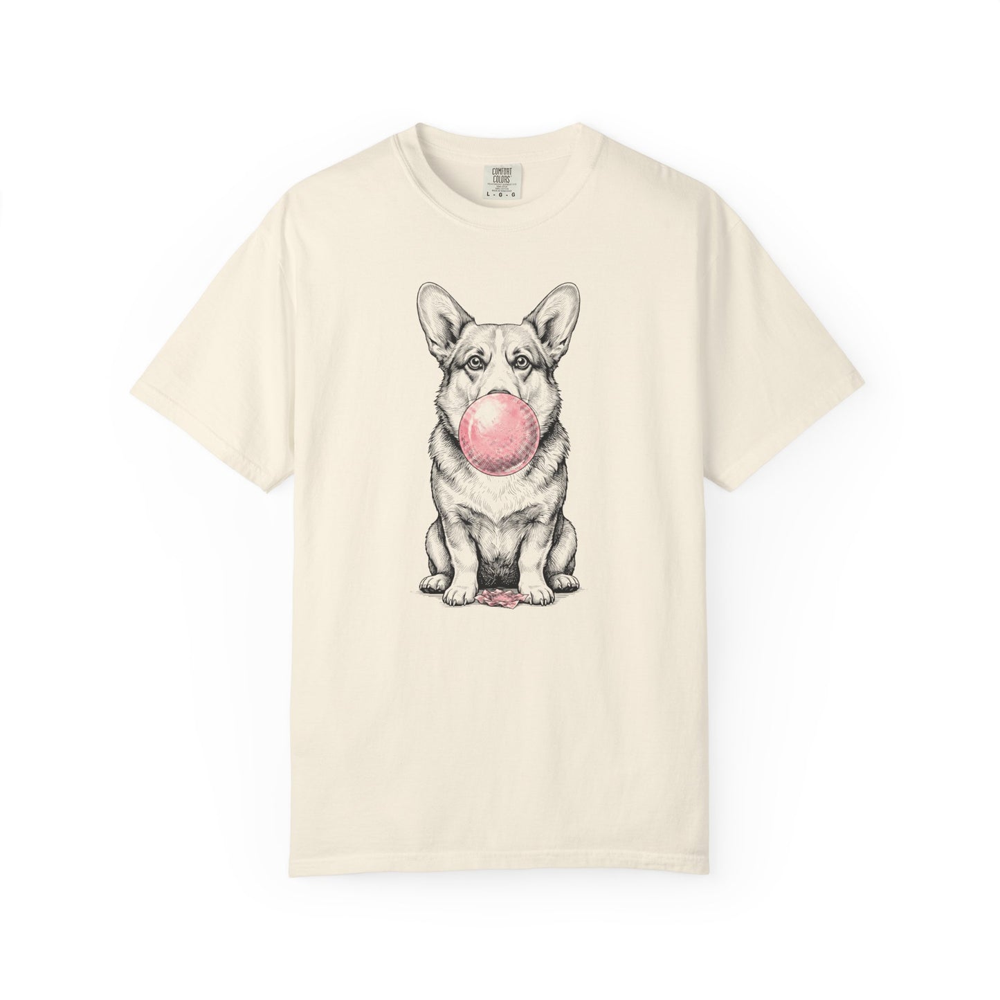 Bubblegum Corgi T-Shirt in Ivory from When Dogs Fly