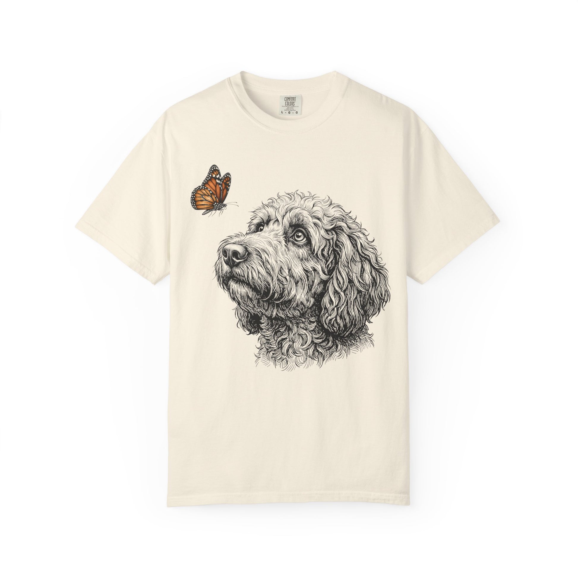 Hello Butterfly Labradoodle T-Shirt in Ivory from When Dogs Fly