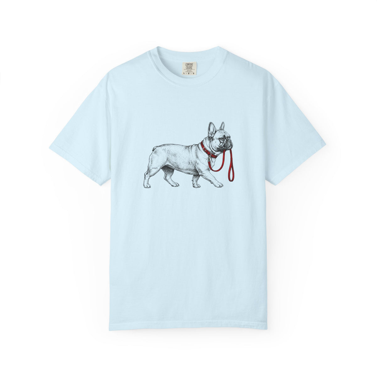 Never Walk Alone French Bulldog T-Shirt in Chambray from When Dogs Fly