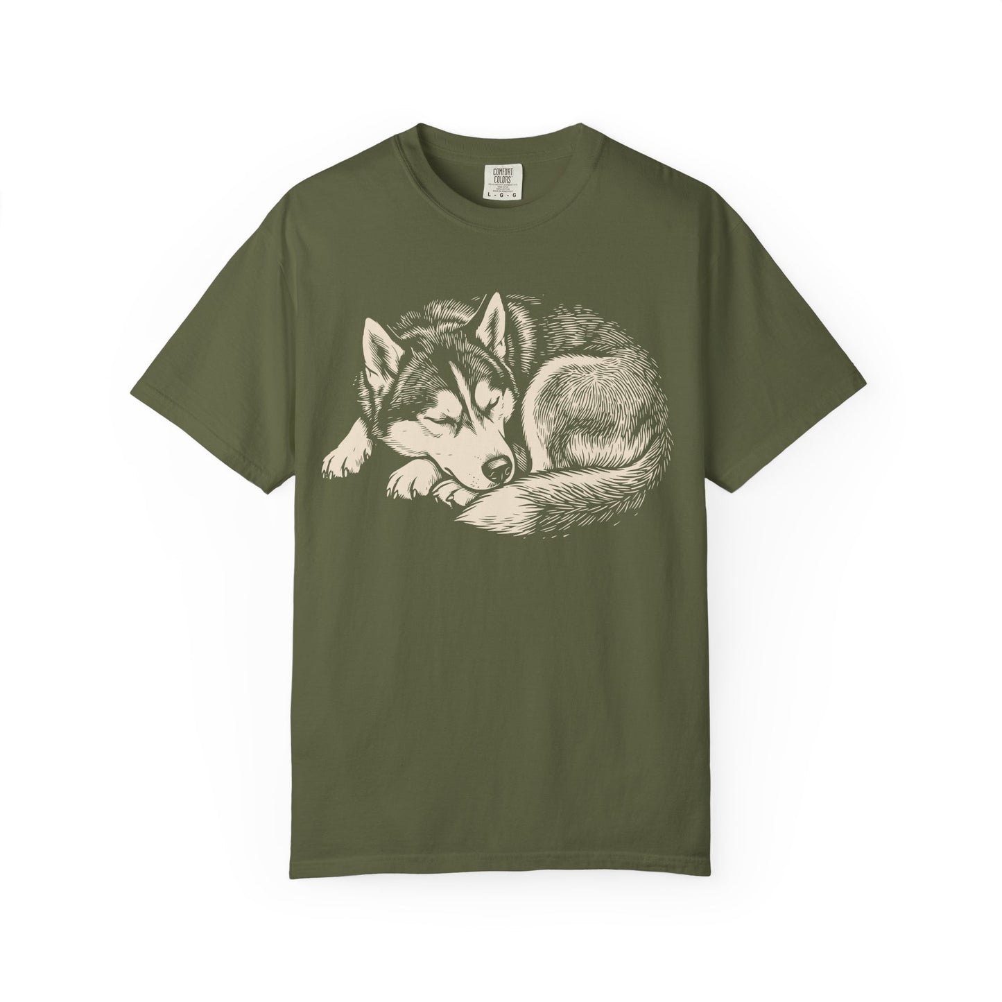Cozy Nap Time Siberian Husky T-Shirt in Hemp from When Dogs Fly