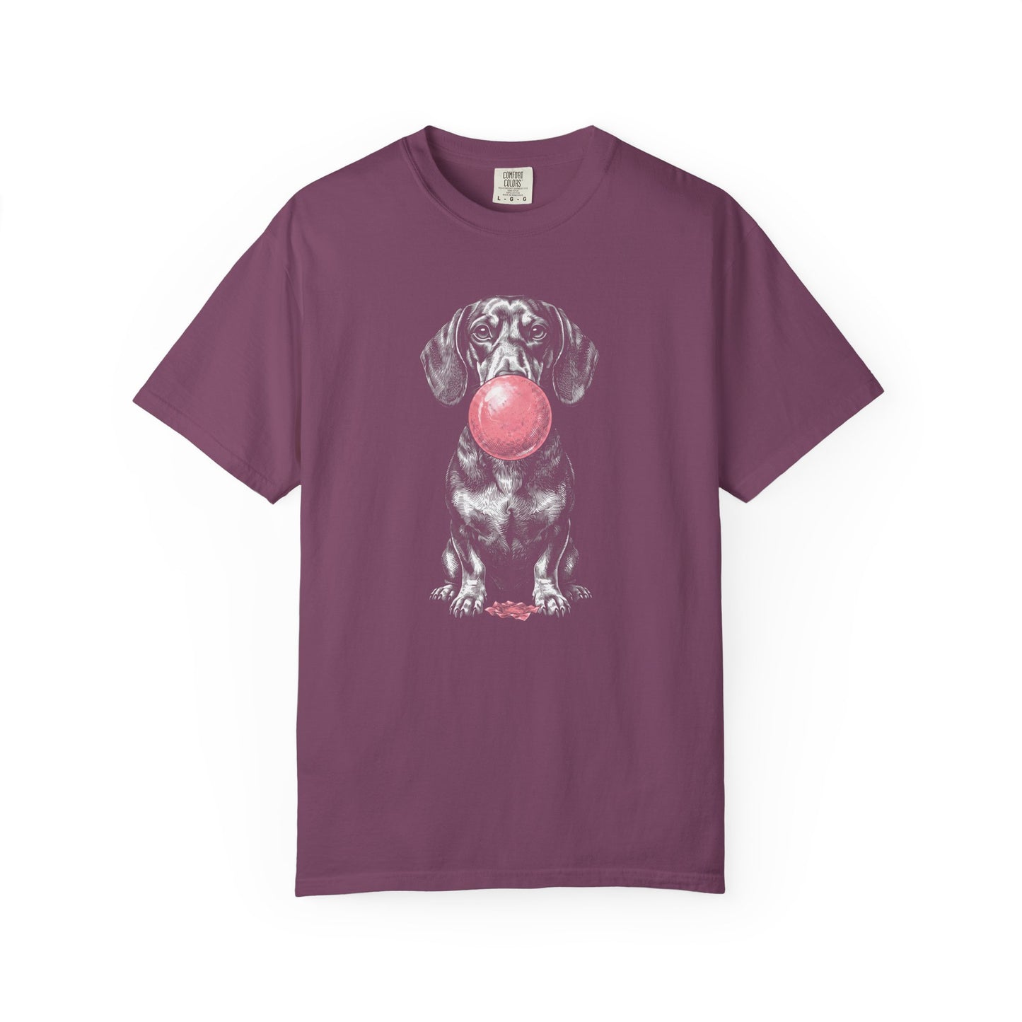 Bubblegum Dachshund T-Shirt in Berry from When Dogs Fly