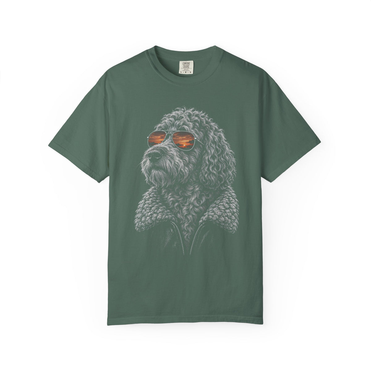 Sunset Aviator Doodle T-Shirt in Blue Spruce from When Dogs Fly