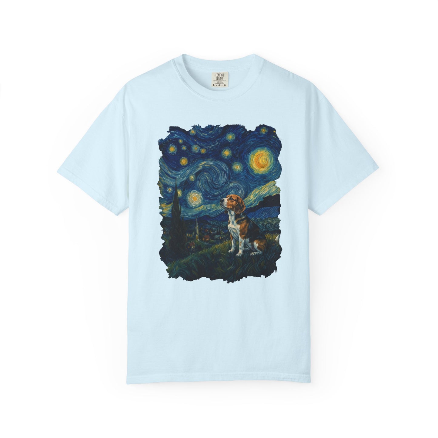 Starry Night Beagle T-Shirt in Chambray from When Dogs Fly