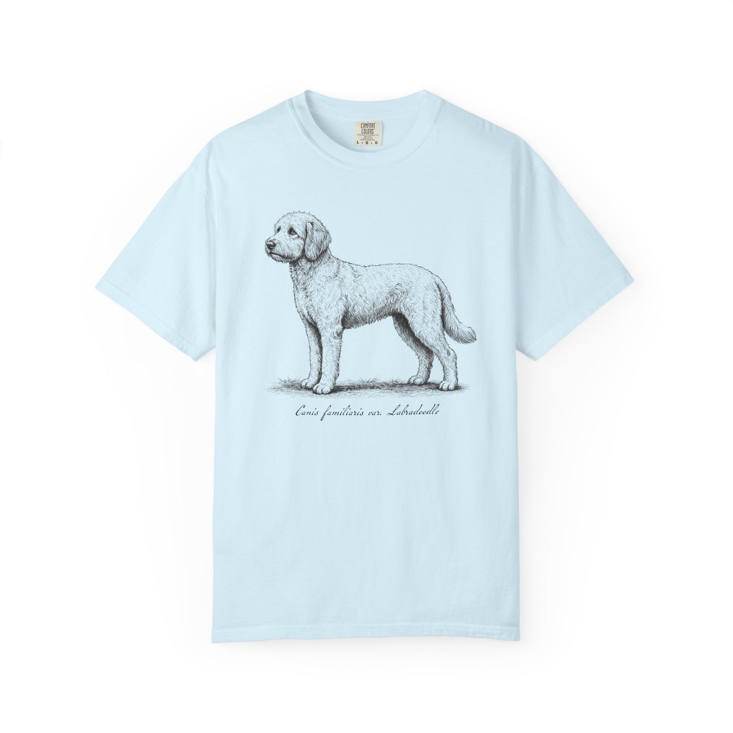 Naturalist’s Notes Labradoodle T-Shirt in Chambray from When Dogs Fly