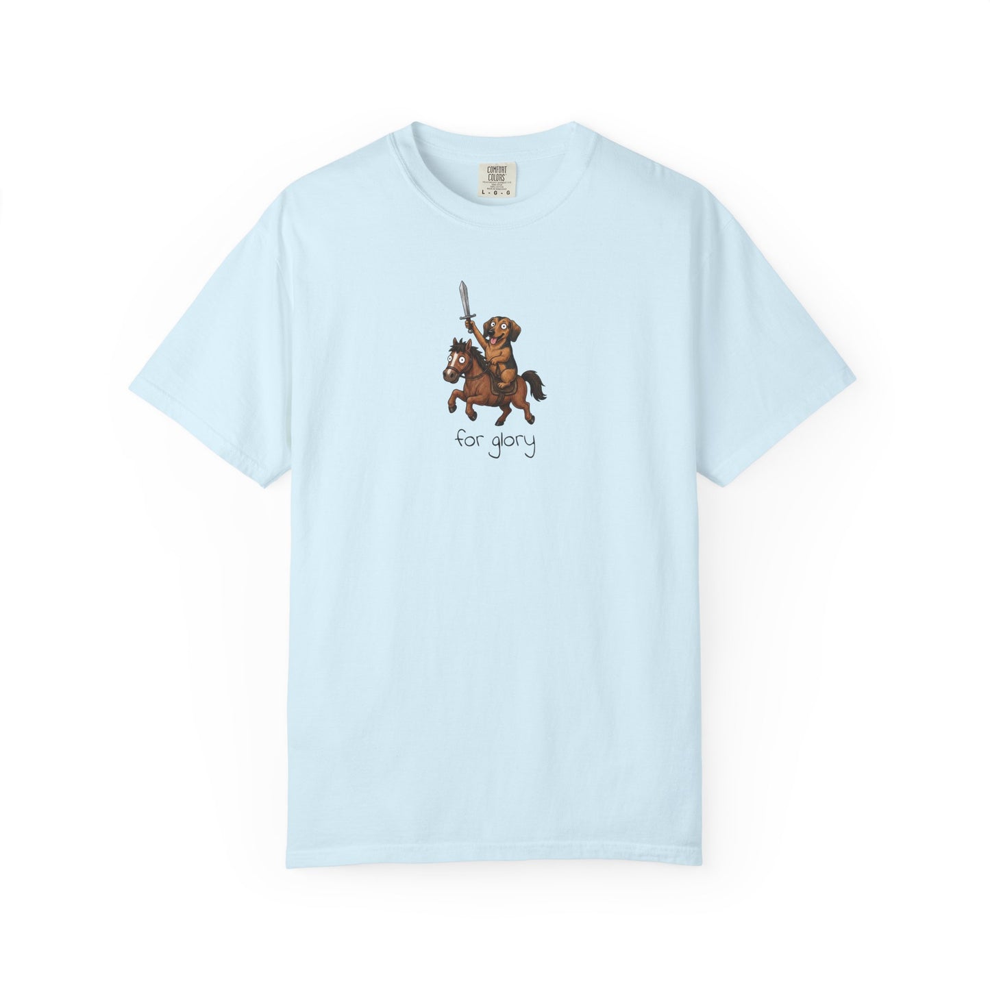 For Glory Dachshund T-Shirt in Chambray from When Dogs Fly