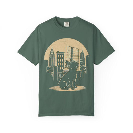 Big City French Bulldog T-Shirt in Blue Spruce from When Dogs Fly