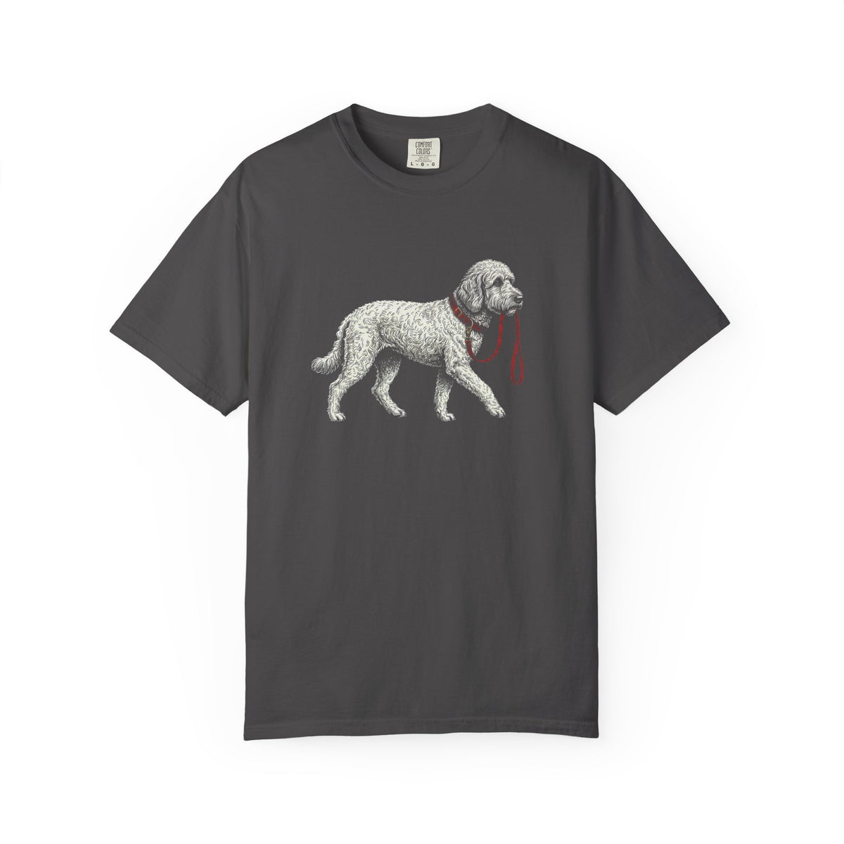 Never Walk Alone Labradoodle T-Shirt in Graphite from When Dogs Fly