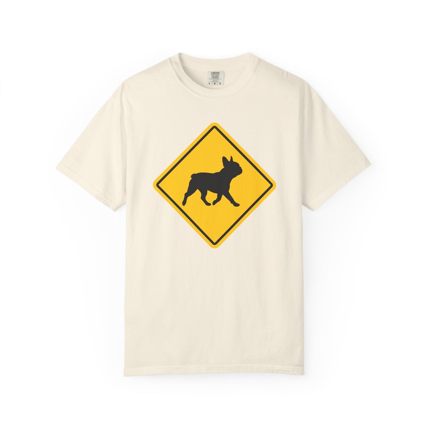 French Bulldog Dog Crossing T-Shirt in Ivory from When Dogs Fly