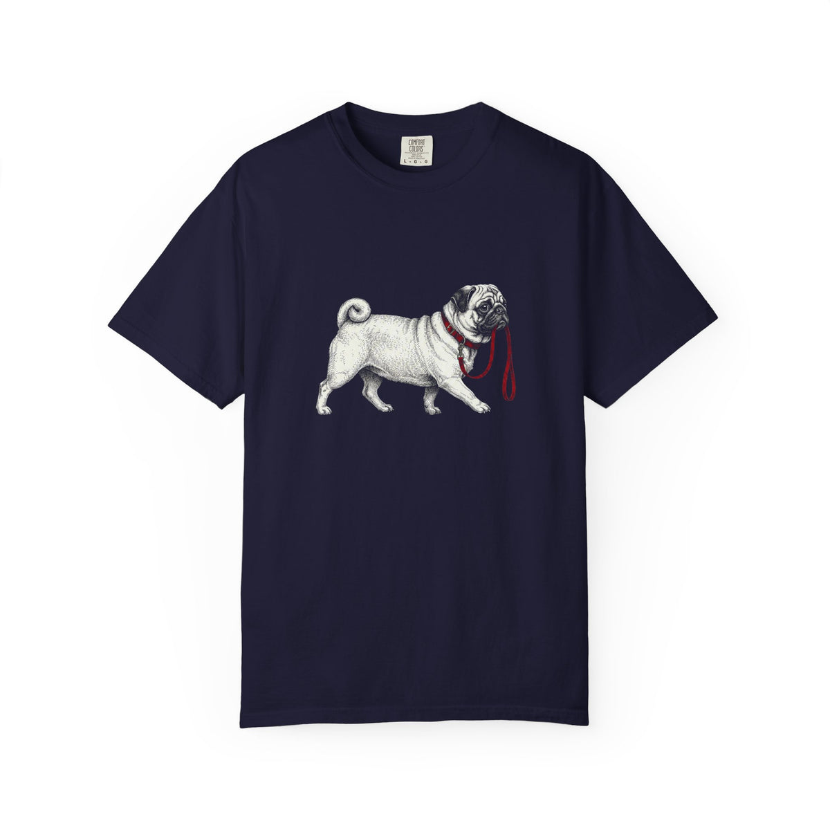 Never Walk Alone Pug T-Shirt in True Navy from When Dogs Fly