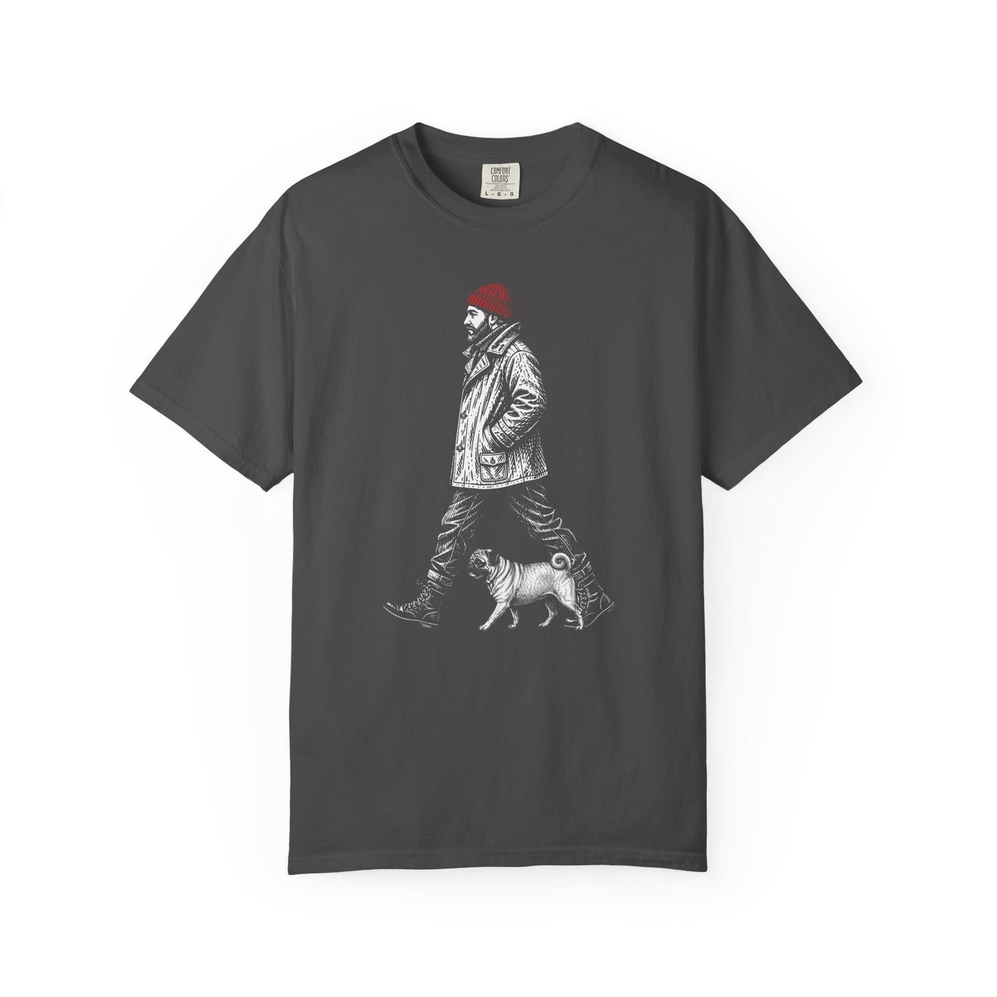 Good Company Vintage Pug T-Shirt in Graphite from When Dogs Fly