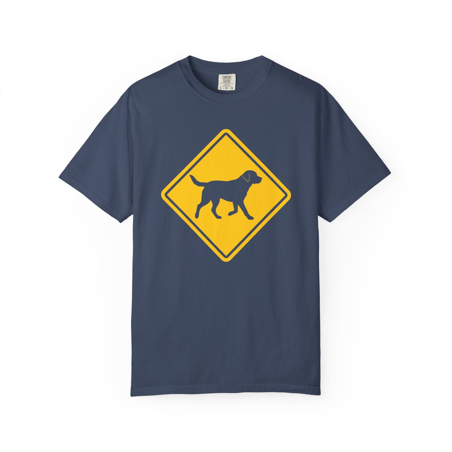 Labrador Retriever Dog Crossing T-Shirt in Midnight from When Dogs Fly