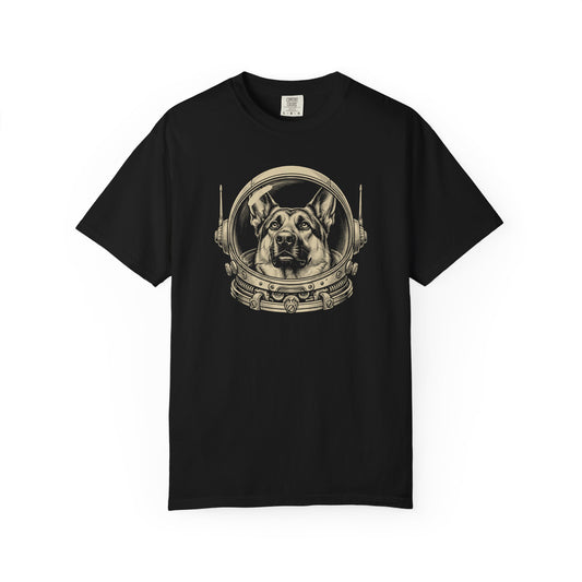 Astronaut German Shepherd T-Shirt in Black from When Dogs Fly