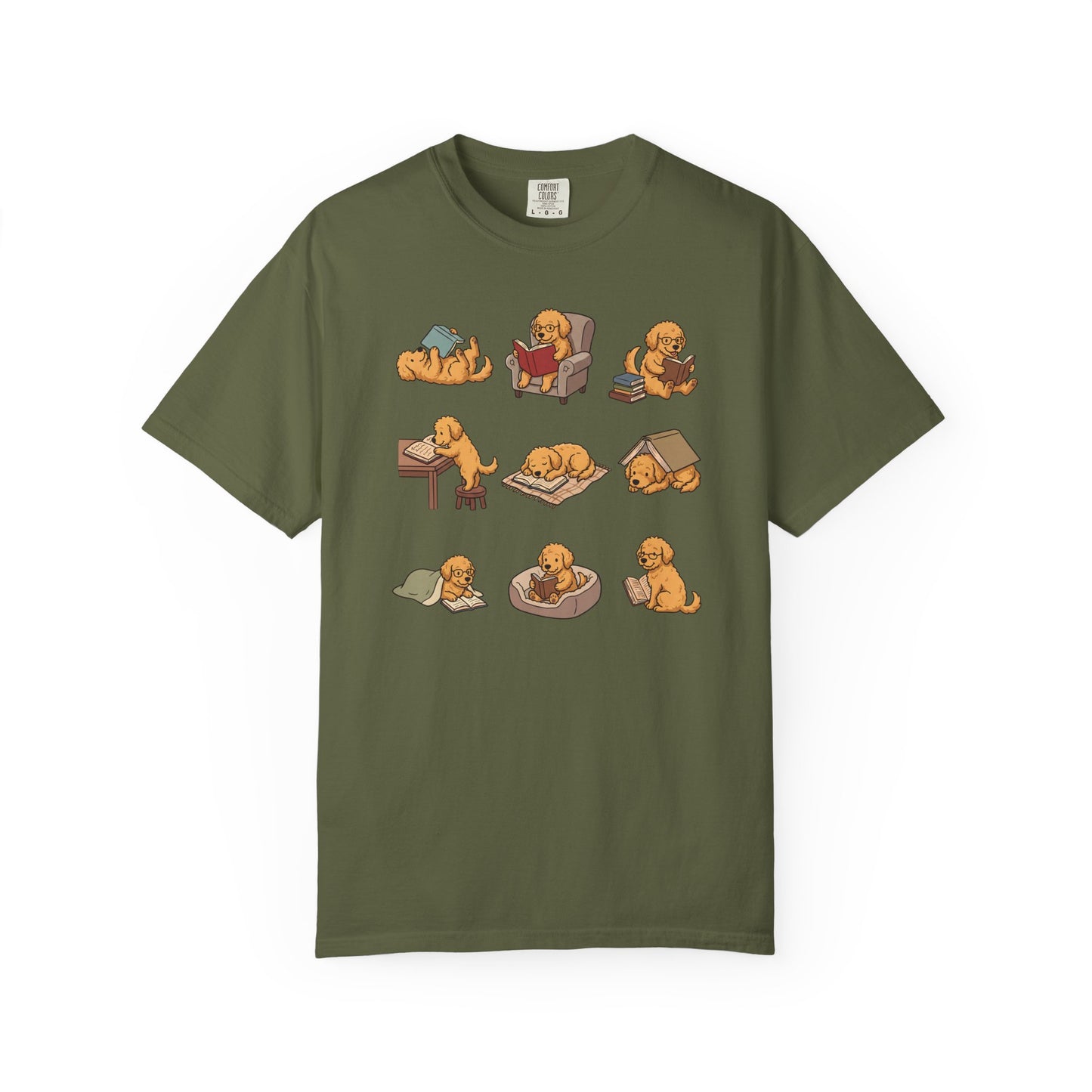 Labradoodle Book Club T-Shirt in Hemp from When Dogs Fly