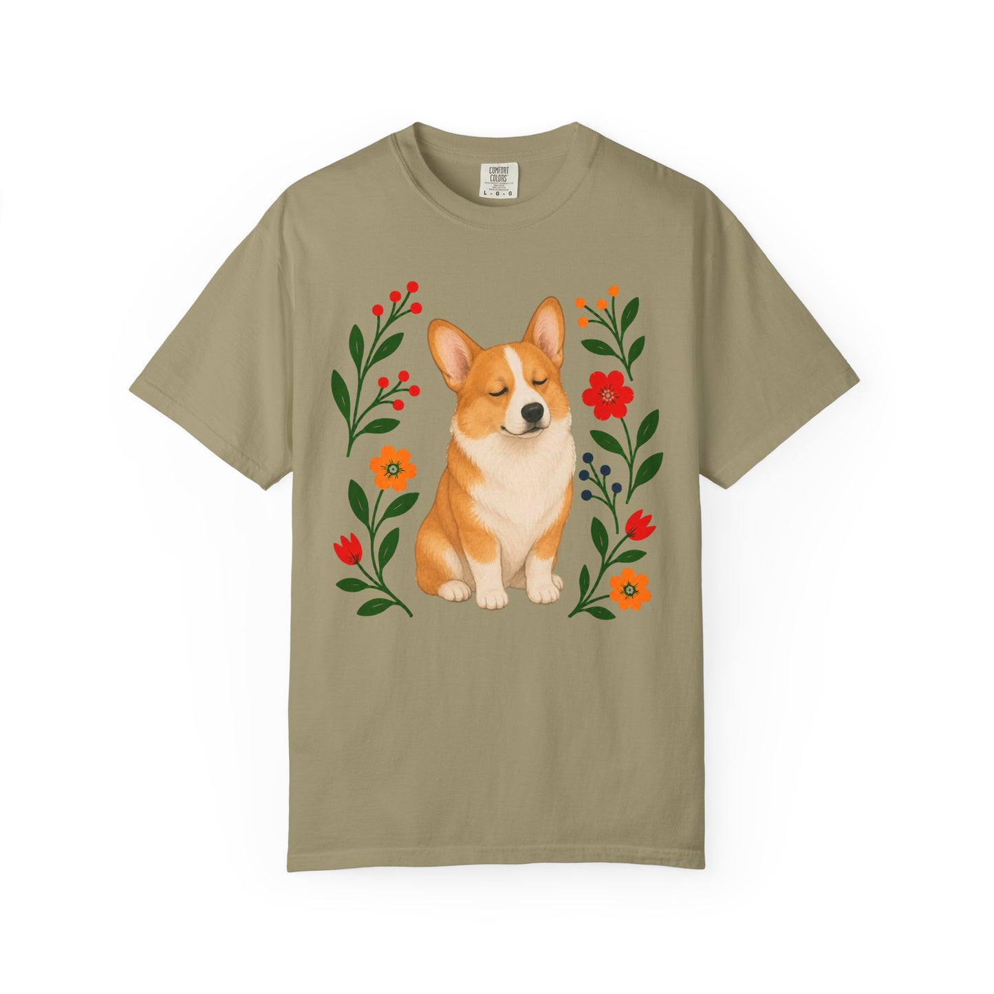 Wildflower Daydreaming Corgi T-Shirt