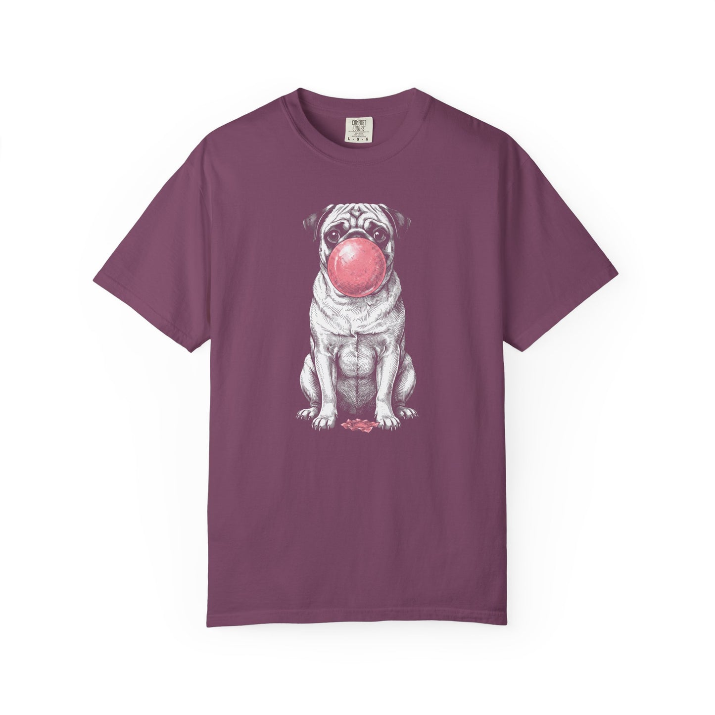 Bubblegum Pug T-Shirt in Berry from When Dogs Fly