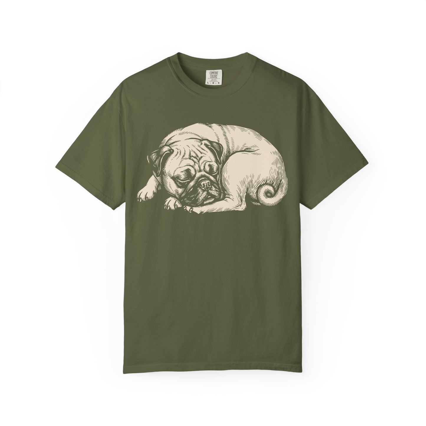 Cozy Nap Time Pug T-Shirt in Hemp from When Dogs Fly