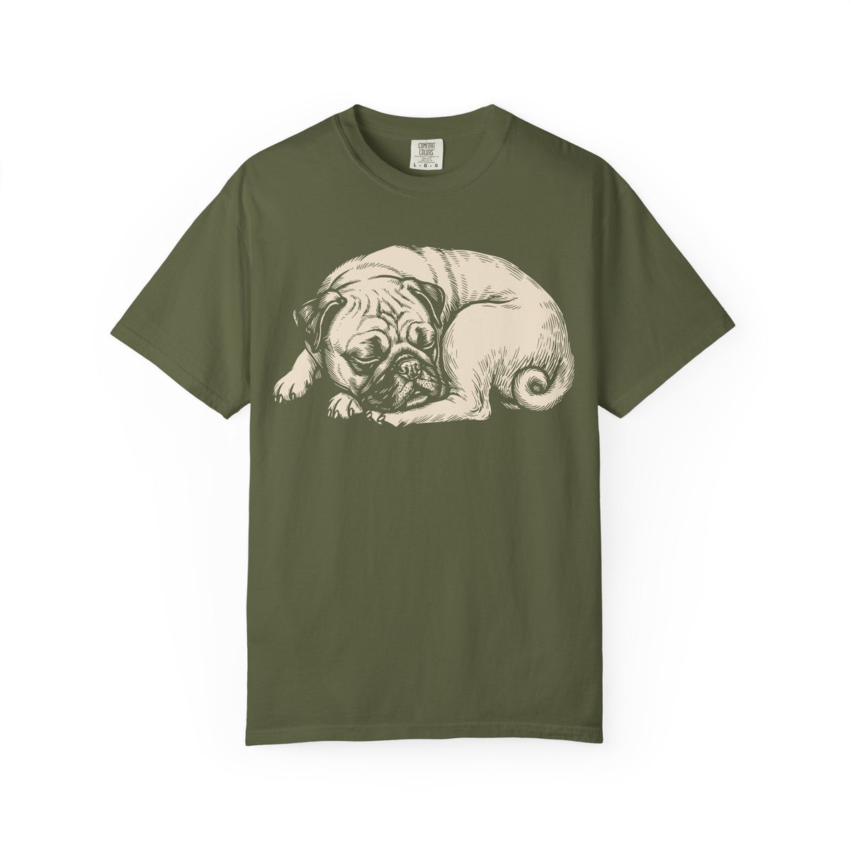 Cozy Nap Time Pug T-Shirt in Hemp from When Dogs Fly