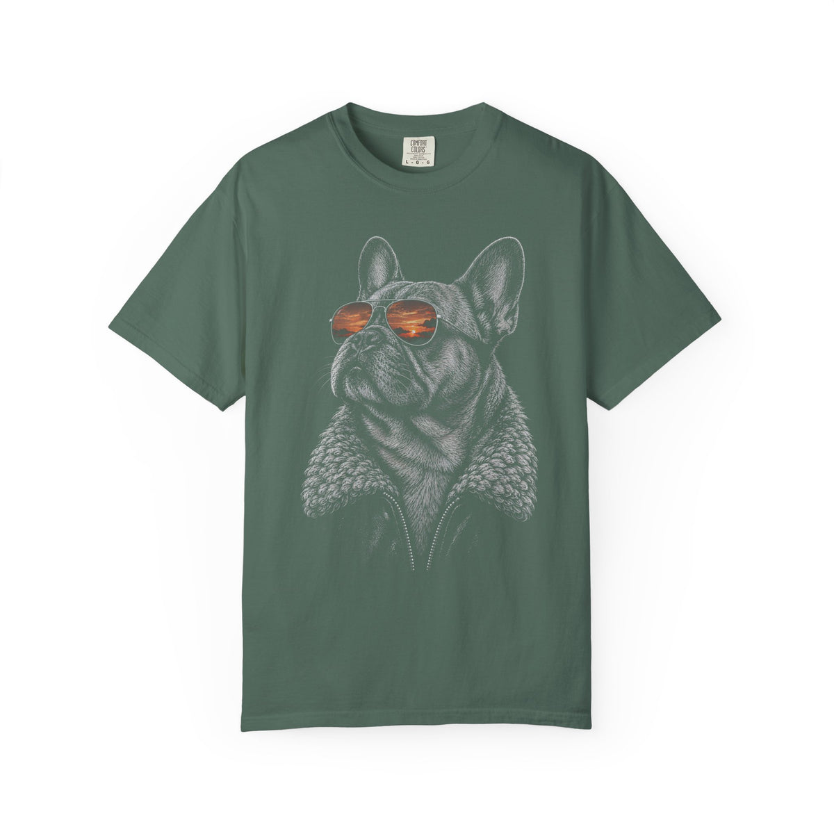 Sunset Aviator French Bulldog T-Shirt in Blue Spruce from When Dogs Fly