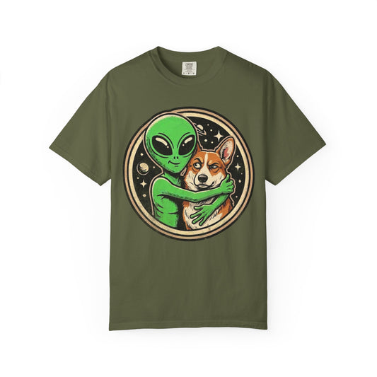 Every Alien Needs a Corgi T-Shirt in Hemp from When Dogs Fly