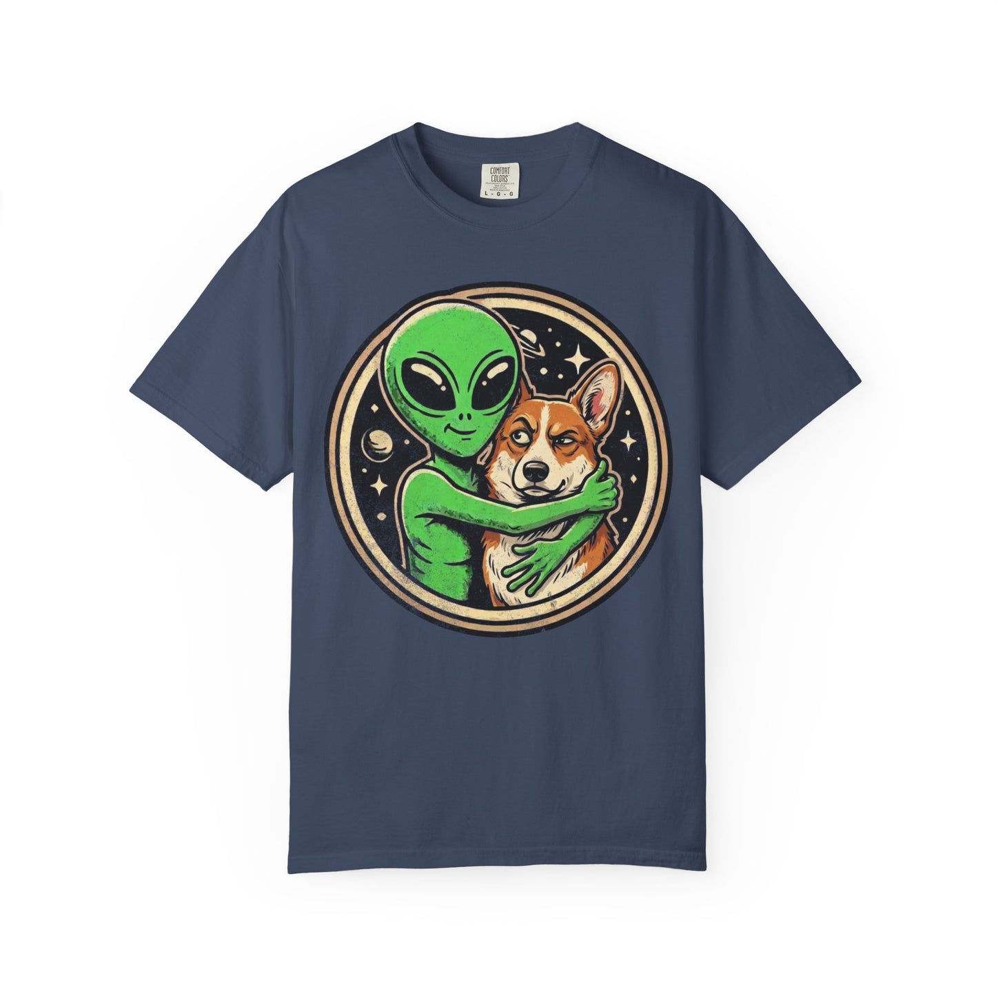 Every Alien Needs a Corgi T-Shirt in Midnight from When Dogs Fly