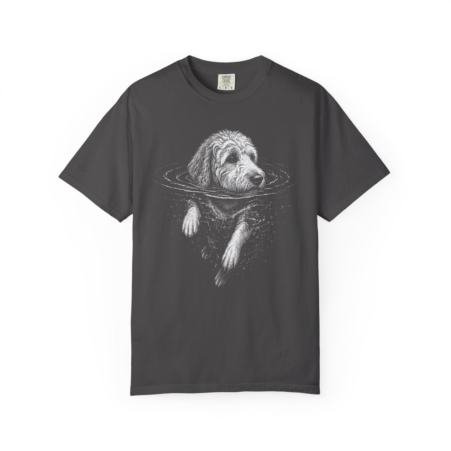 Labradoodle Dog Paddle T-Shirt in Graphite from When Dogs Fly