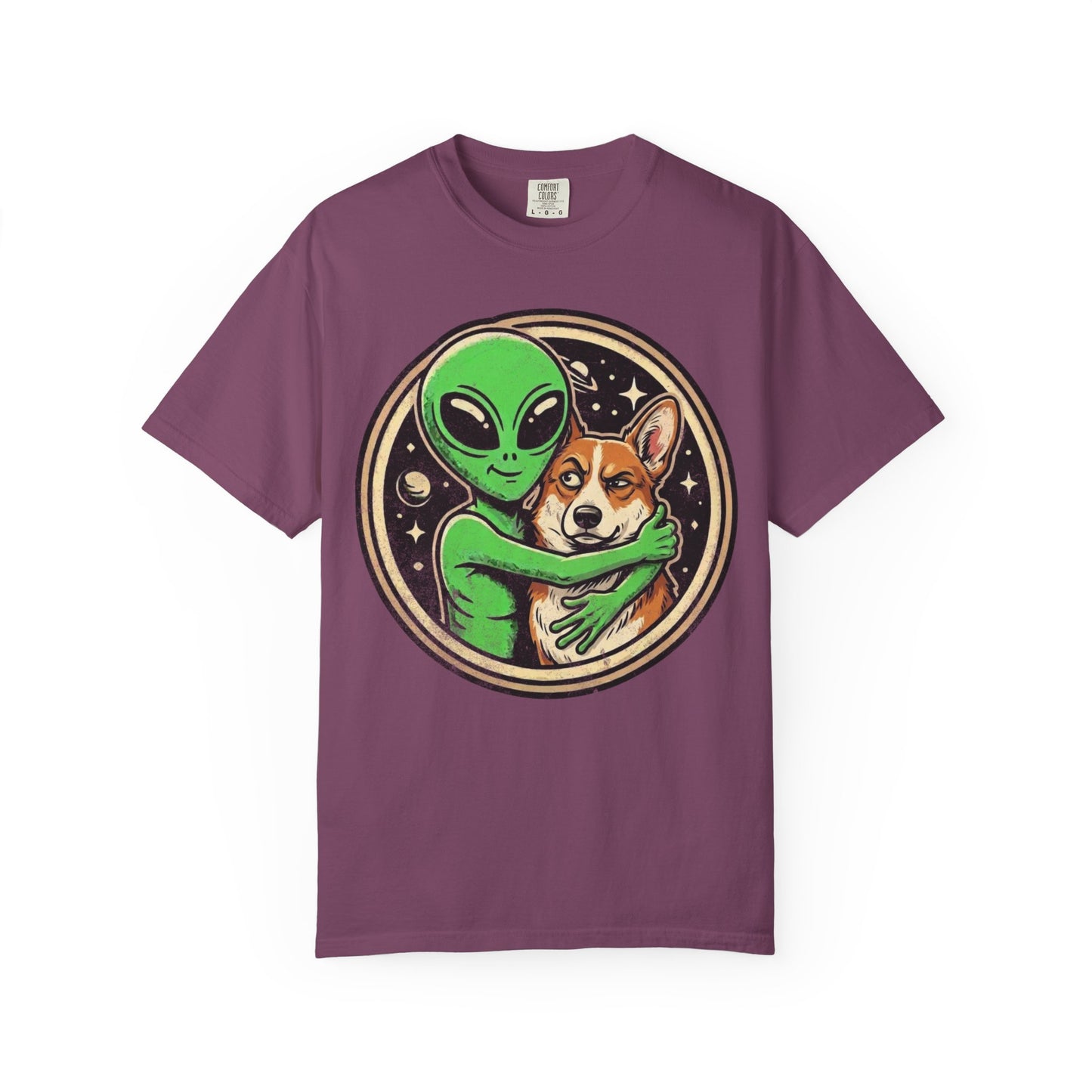Every Alien Needs a Corgi T-Shirt in Berry from When Dogs Fly