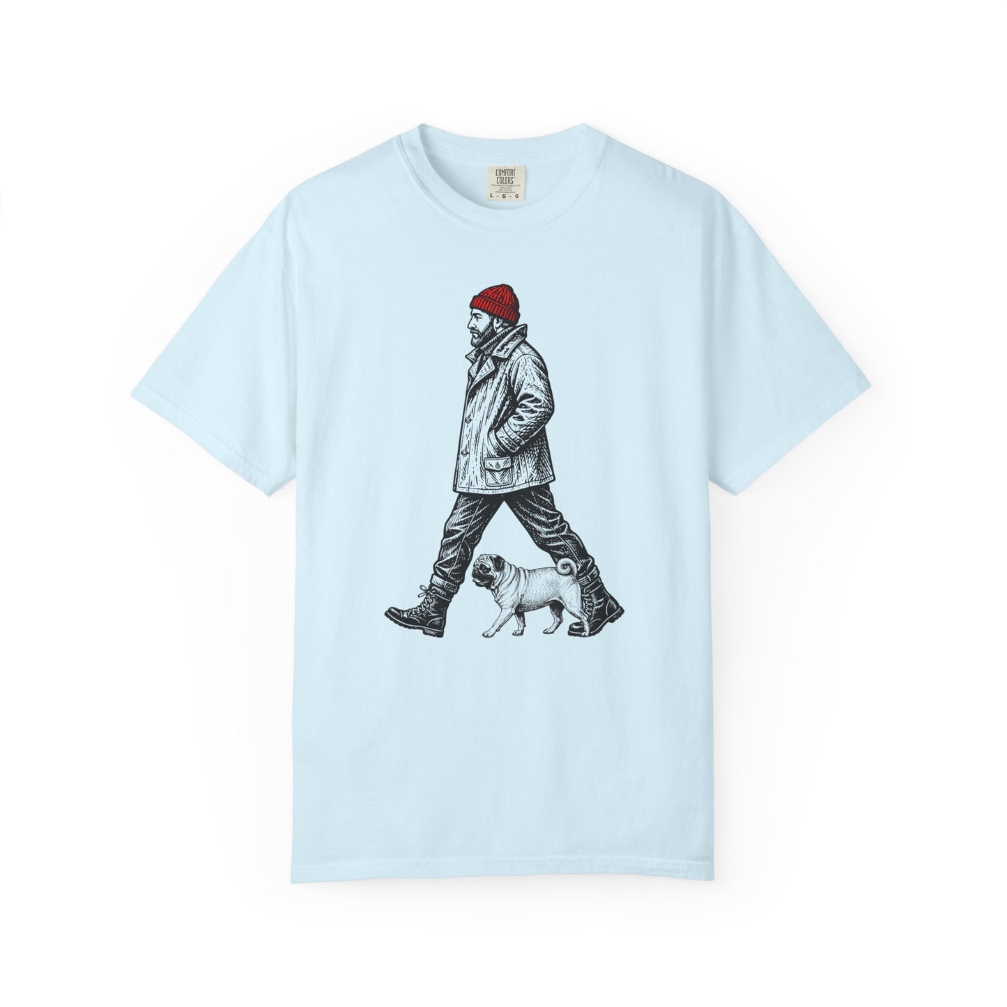 Good Company Vintage Pug T-Shirt in Chambray from When Dogs Fly
