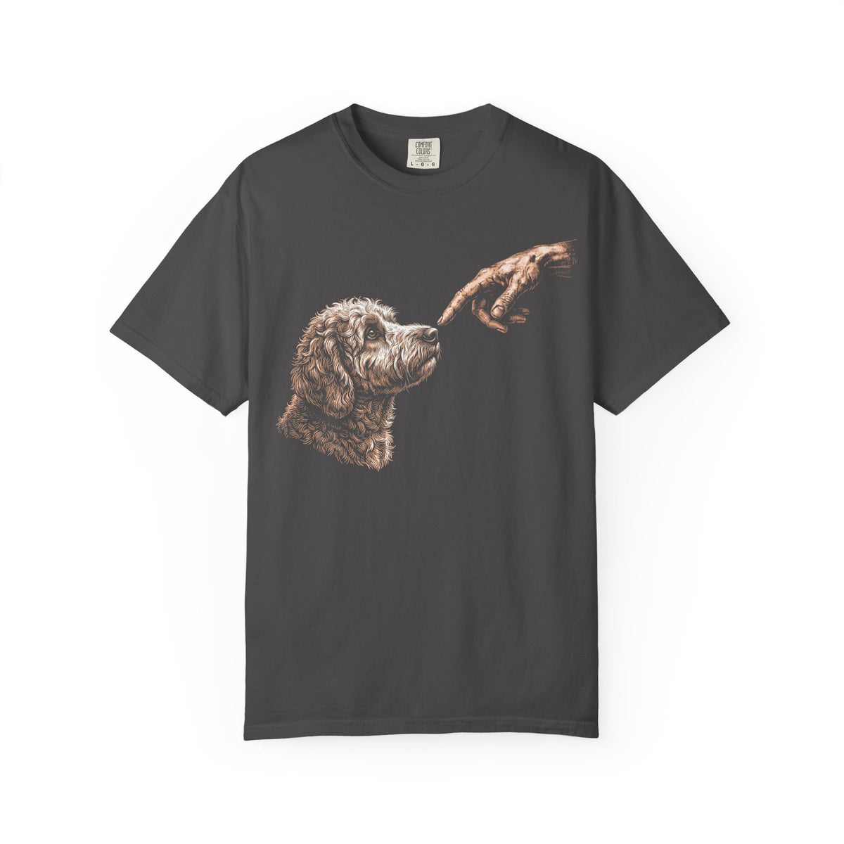 The Big Boop Labradoodle T-Shirt in Graphite from When Dogs Fly