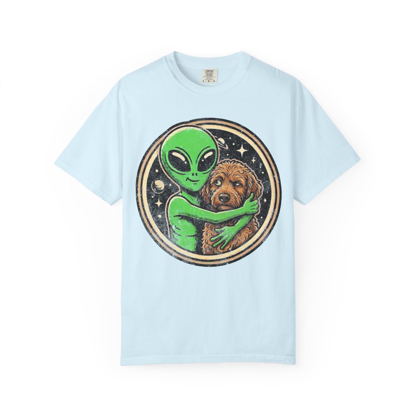 Every Alien Needs a Labradoodle T-Shirt in Chambray from When Dogs Fly