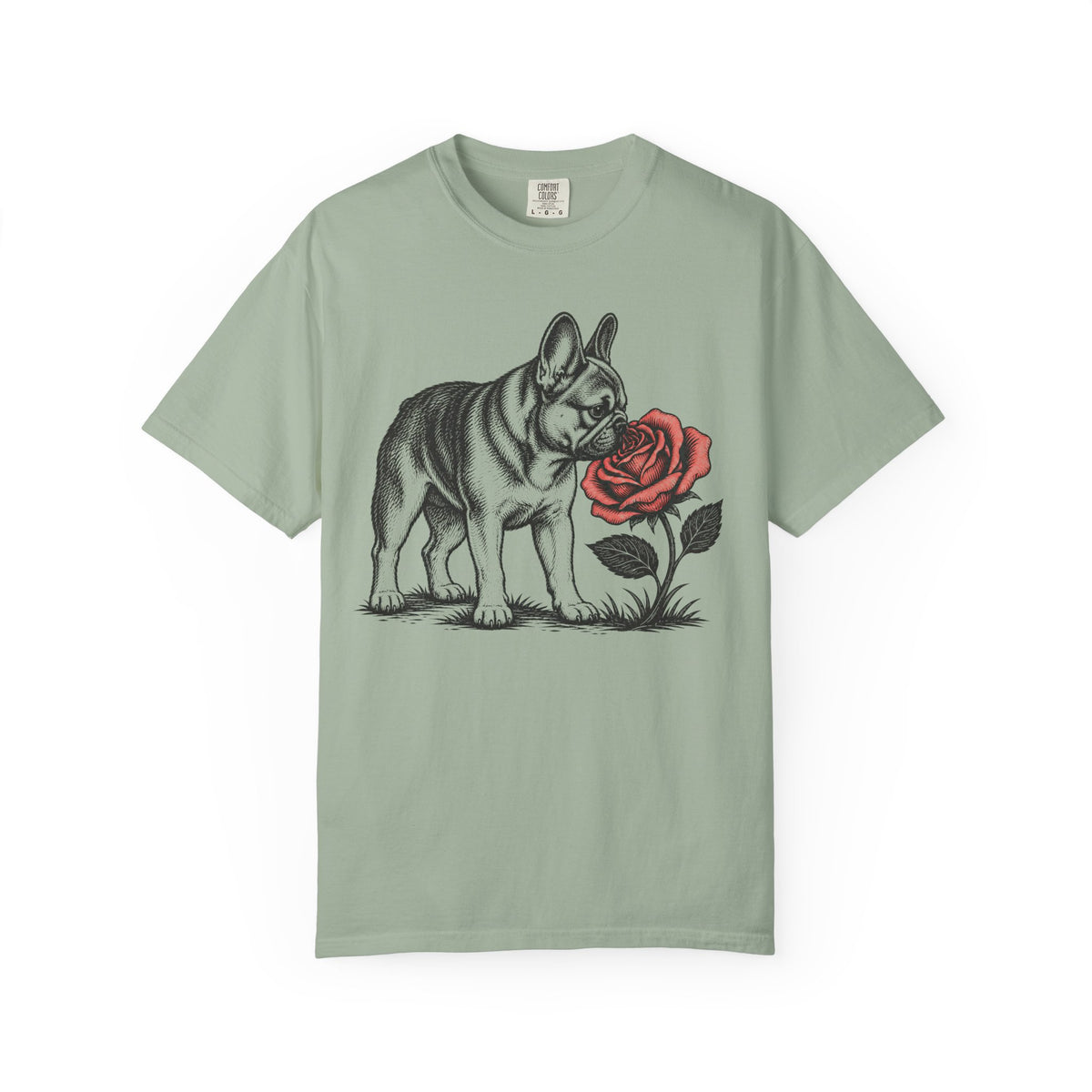 A Nose for Roses Frech Bulldog T-Shirt in Bay from When Dogs Fly