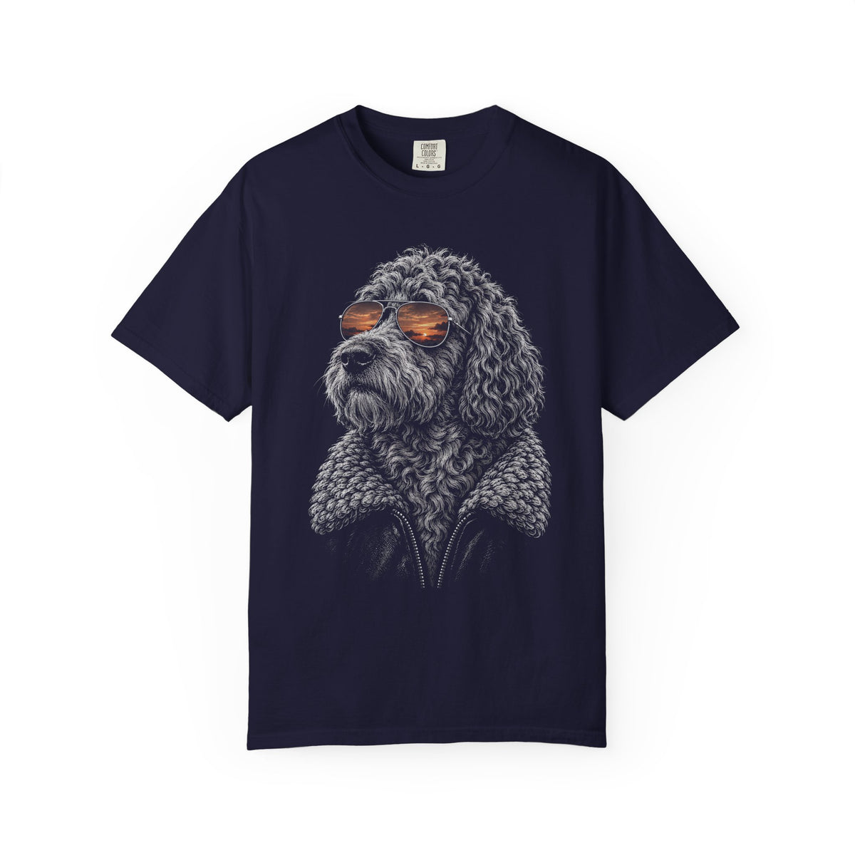 Sunset Aviator Doodle T-Shirt in True Navy from When Dogs Fly