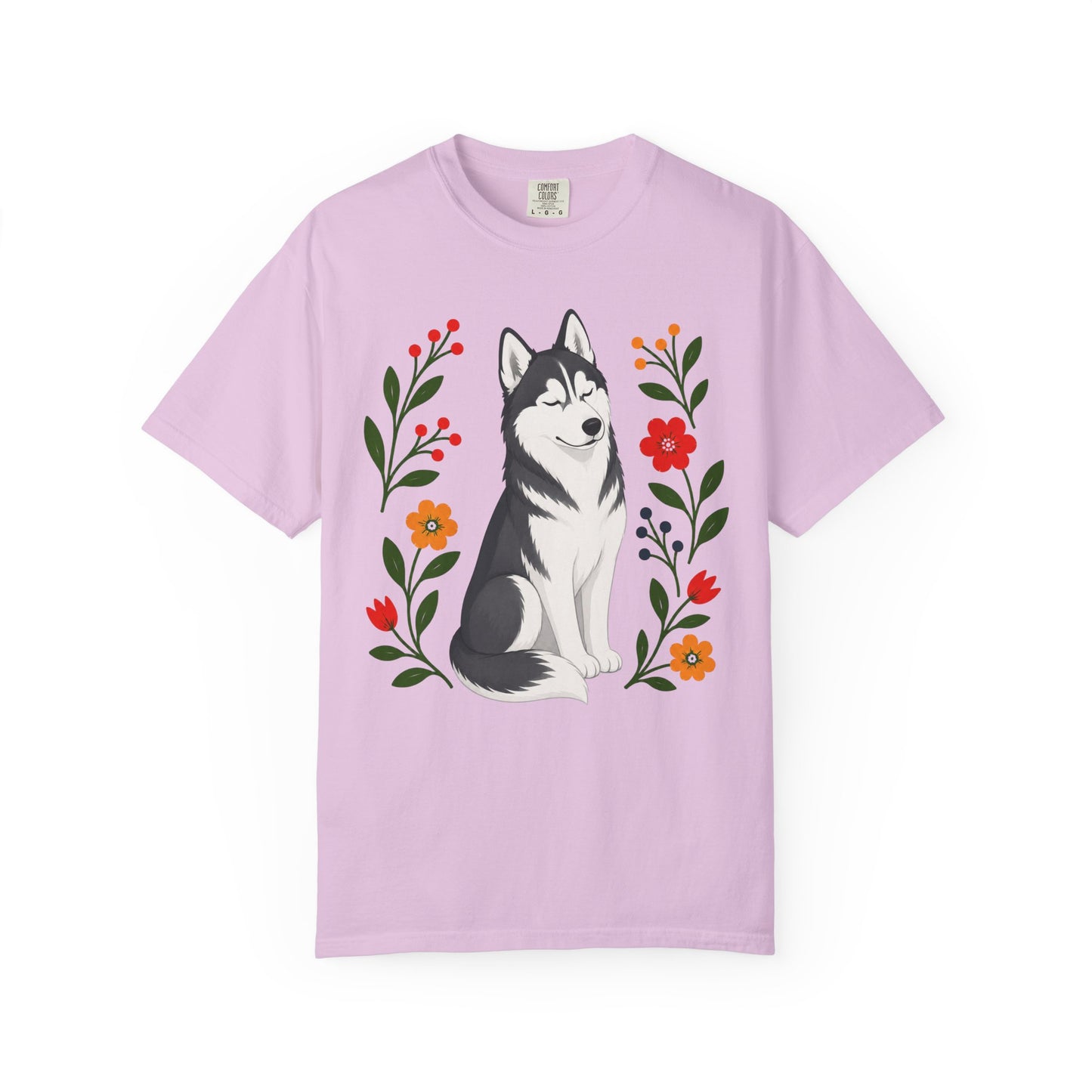 Wildflower Daydreaming Siberian Husky T-Shirt