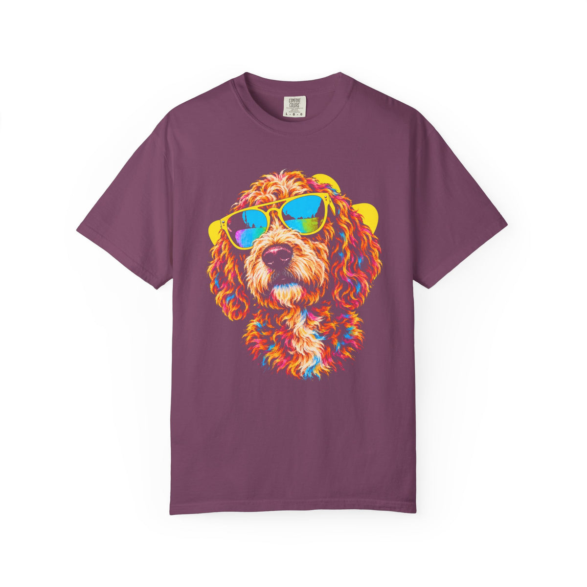 Pawsitively Stylish Labradoodle T-Shirt in Berry from When Dogs Fly