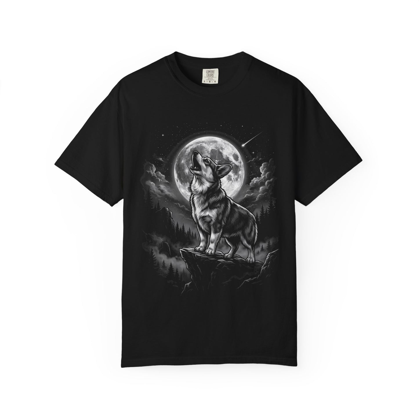 Born to Howl Corgi T-Shirt in Black from When Dogs Fly