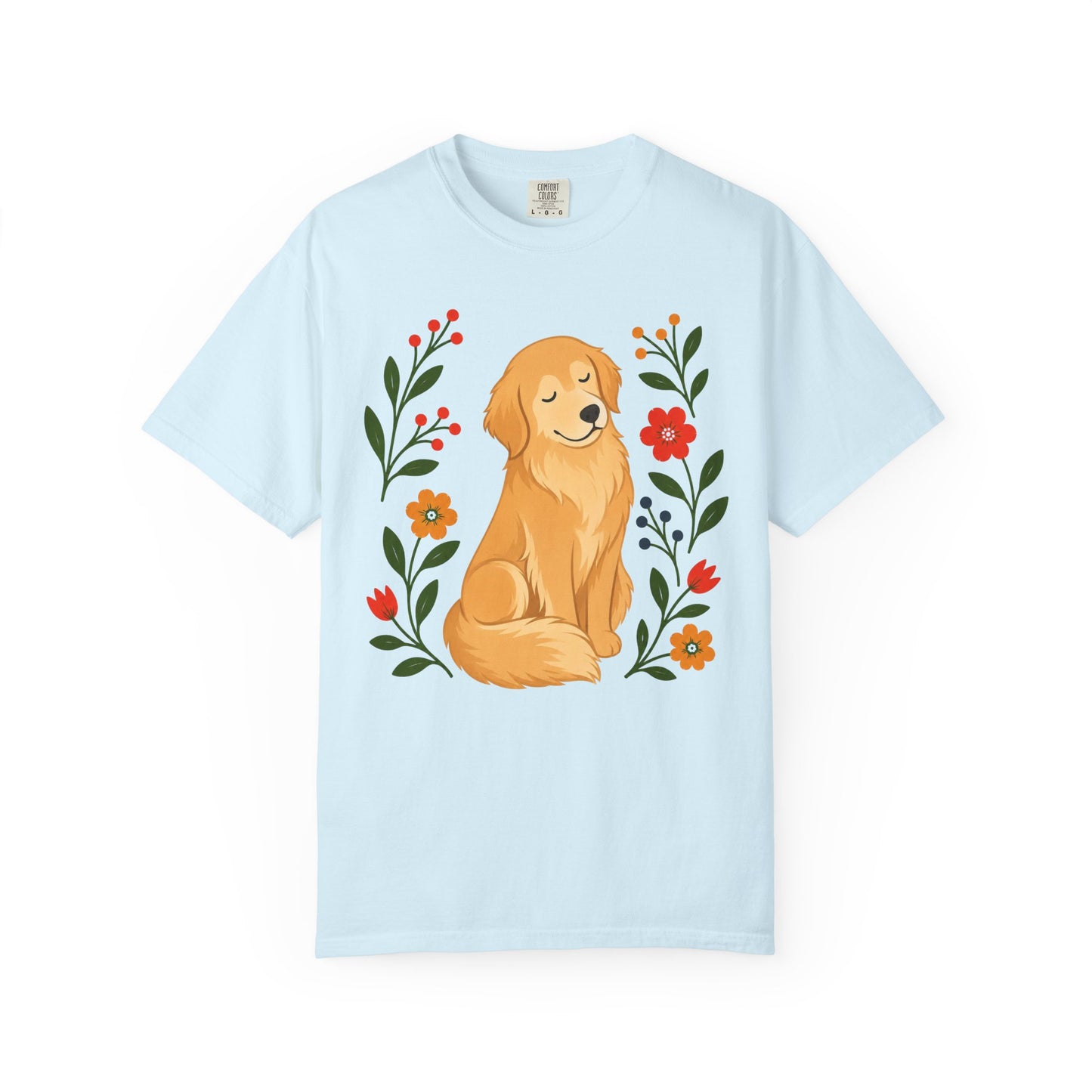 Wildflower Daydreaming Golden Retriever T-Shirt