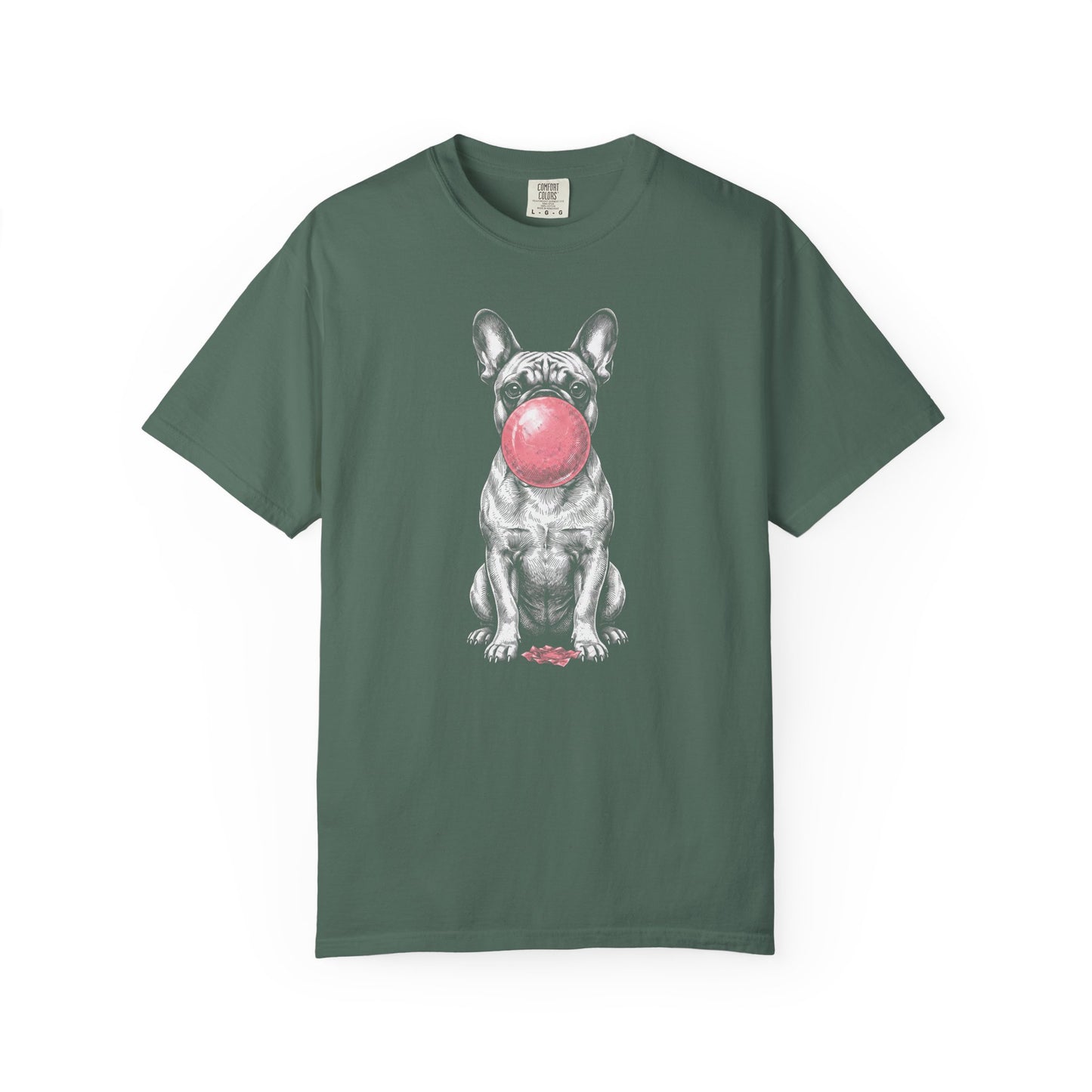 Bubblegum French Bulldog T-Shirt in Blue Spruce from When Dogs Fly