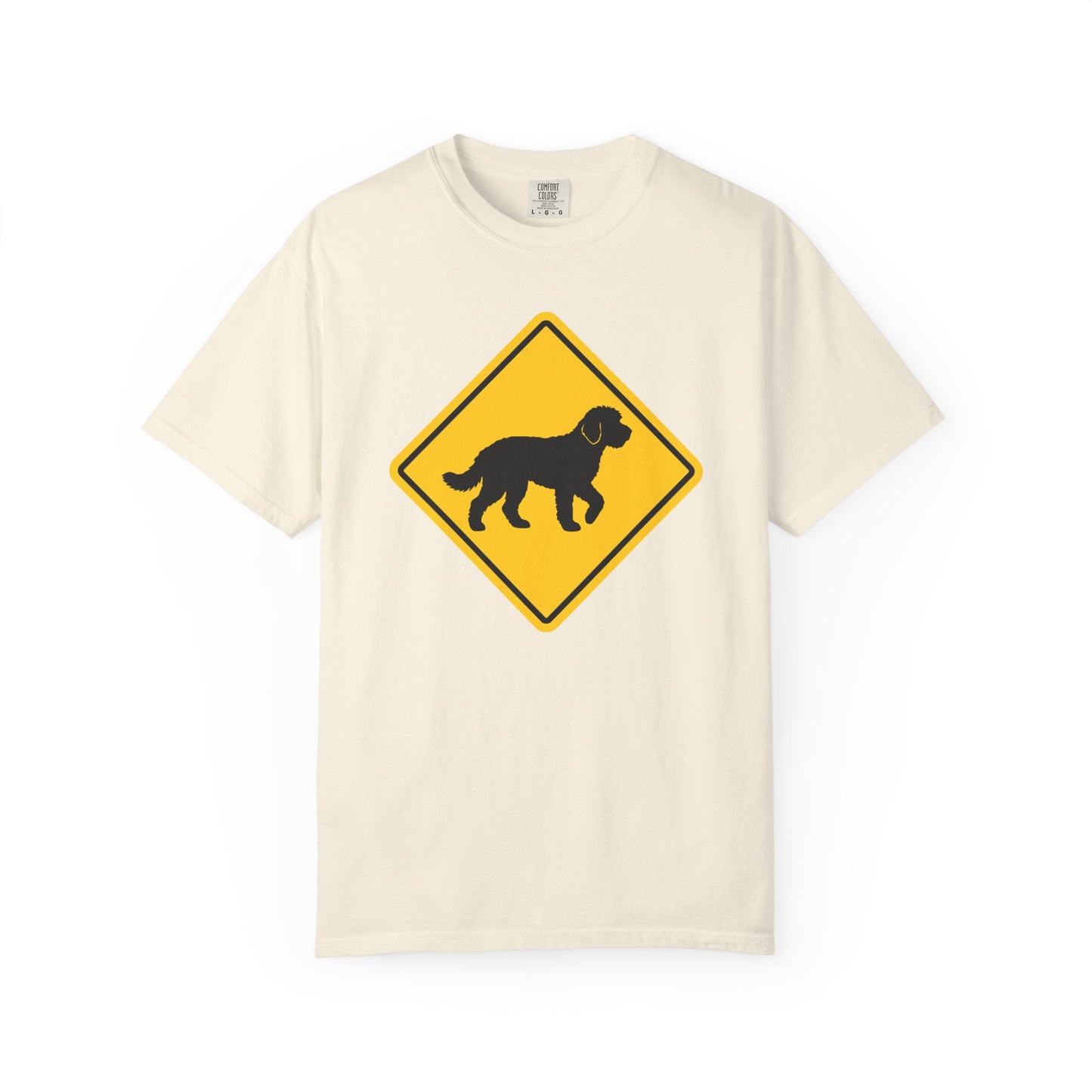 Labradoodle Dog Crossing T-Shirt in Ivory from When Dogs Fly