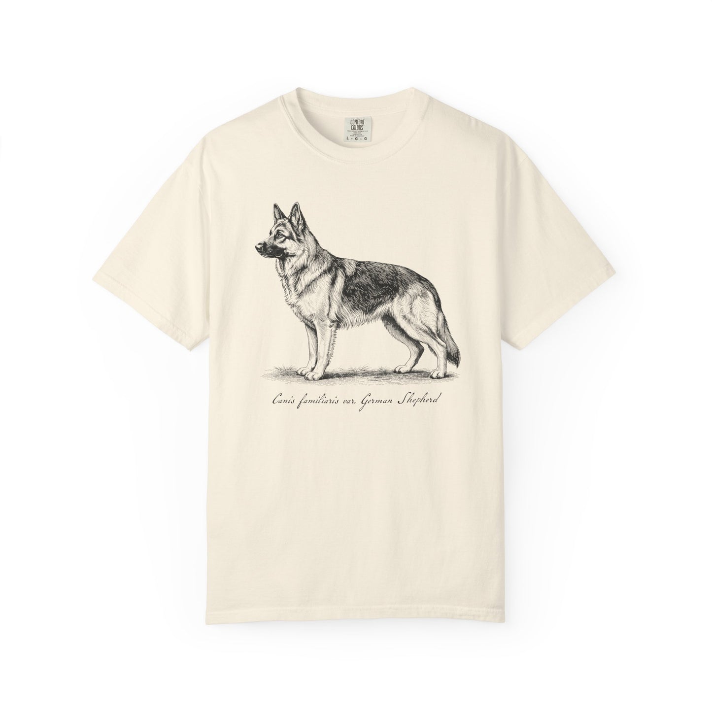 Naturalist’s Notes German Shepherd T-Shirt in Ivory from When Dogs Fly