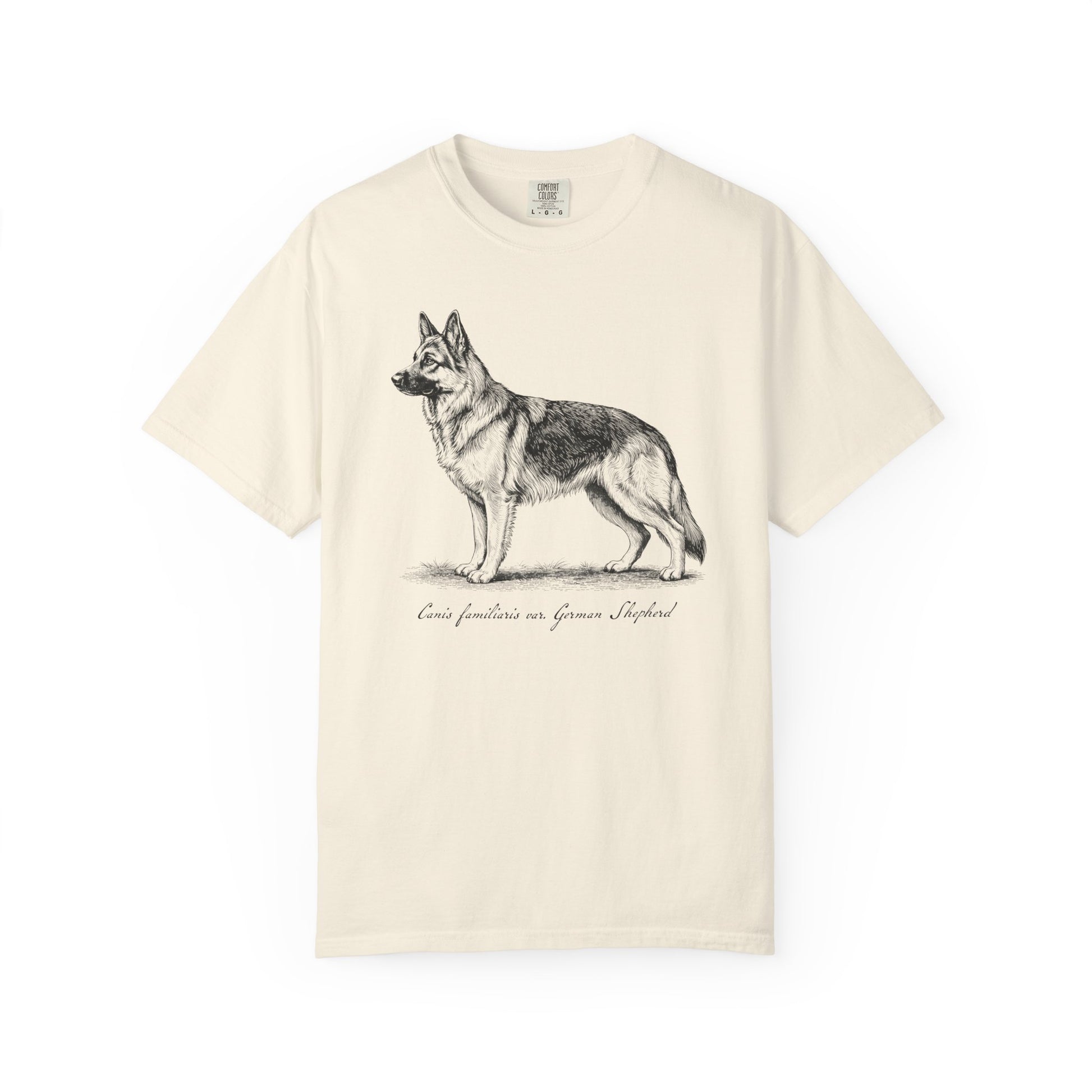 Naturalist’s Notes German Shepherd T-Shirt in Ivory from When Dogs Fly
