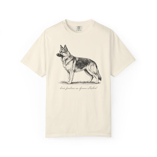 Naturalist’s Notes German Shepherd T-Shirt in Ivory from When Dogs Fly