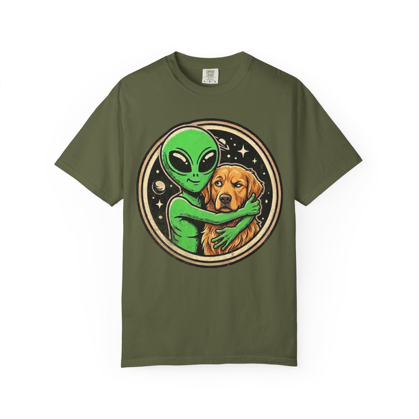 Every Alien Needs a Golden Retriever T-Shirt in Hemp from When Dogs Fly