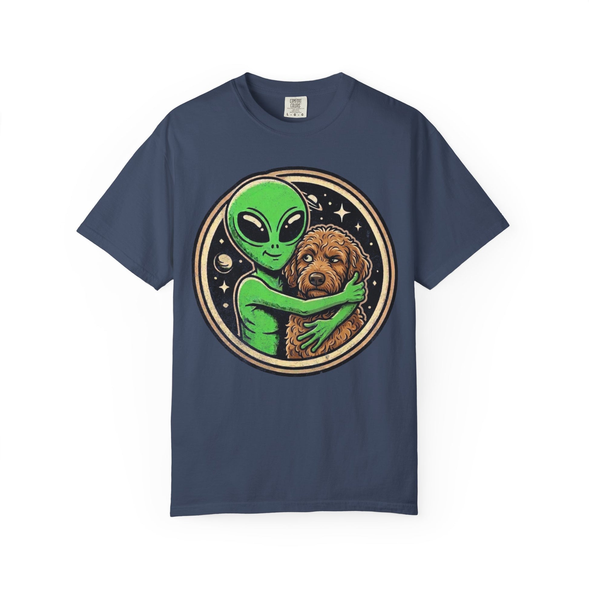 Every Alien Needs a Labradoodle T-Shirt in Midnight from When Dogs Fly