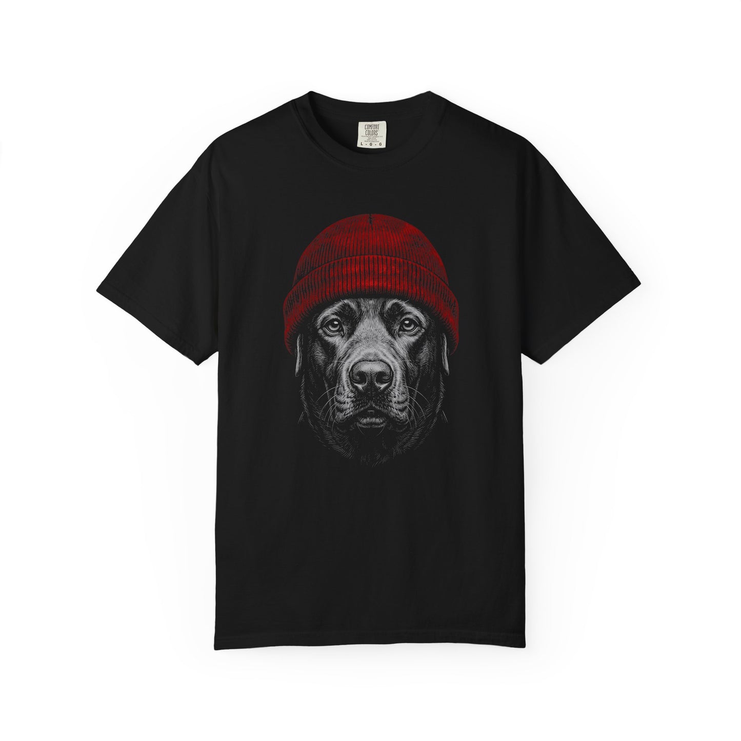 Red Beanie Labrador Retriever T-Shirt