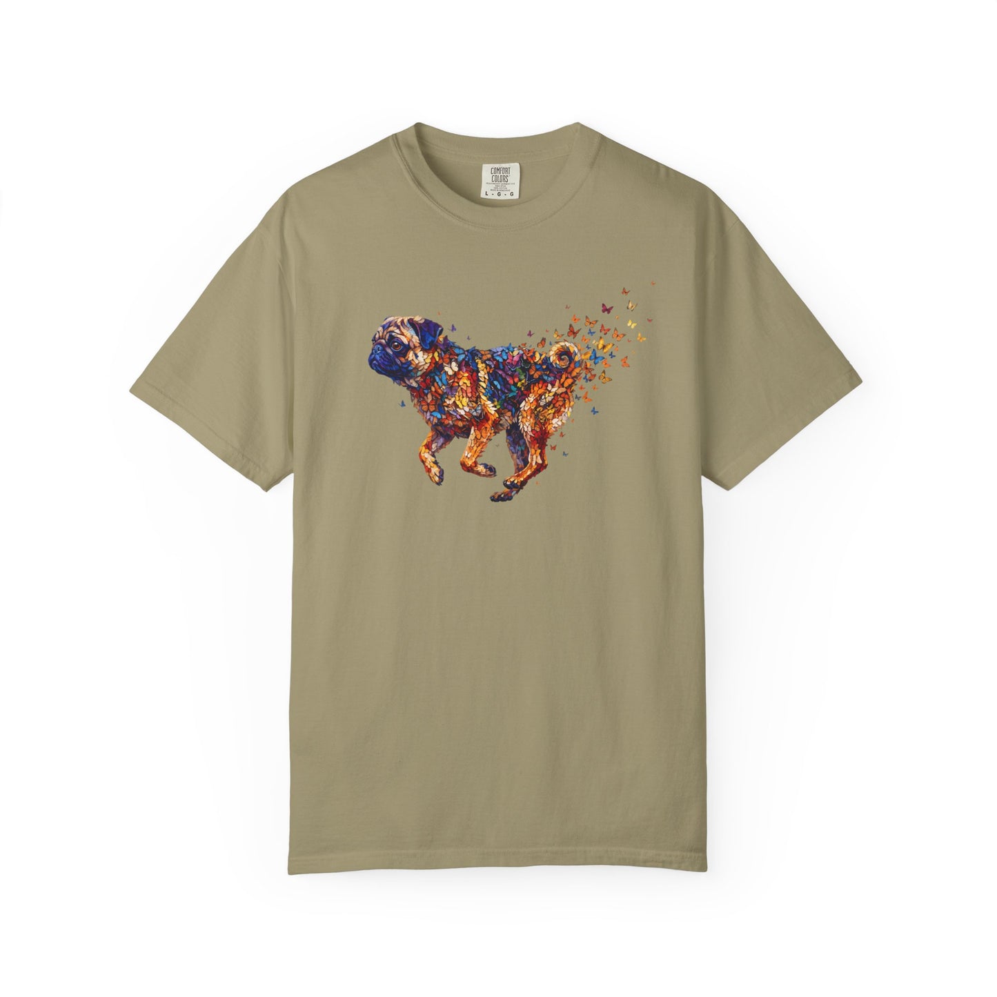 Wild & Free Pug T-Shirt in Khaki from When Dogs Fly